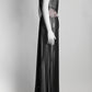 Daccio Couture Black meah Wrap Dress with Gold Embroidered M