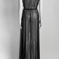 Daccio Couture Black meah Wrap Dress with Gold Embroidered M
