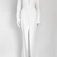 David Koma V-cut Long Sleeves White Gown US 8