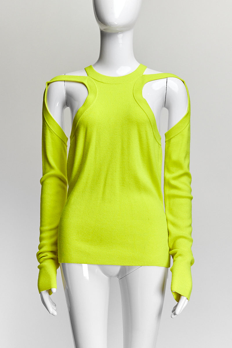 Dion Lee Neon Yellow Kint Top US6