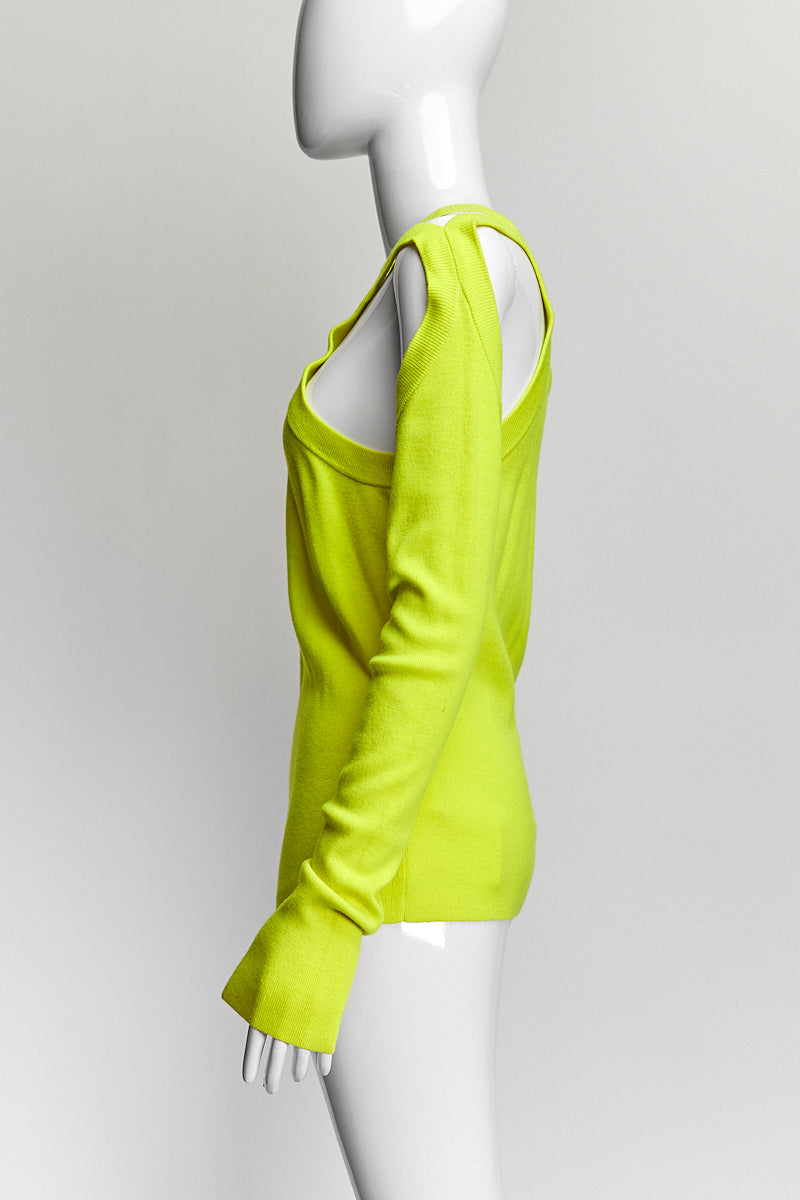 Dion Lee Neon Yellow Kint Top US6