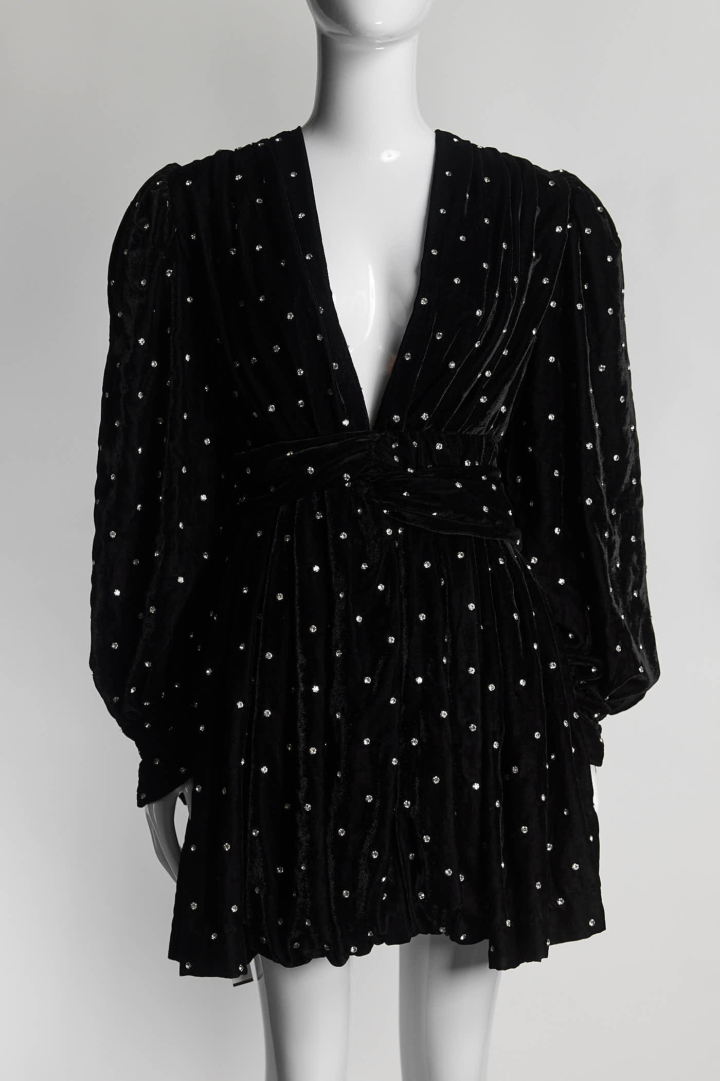 Dodo Baror Black Velvet Mini Dress IT 40