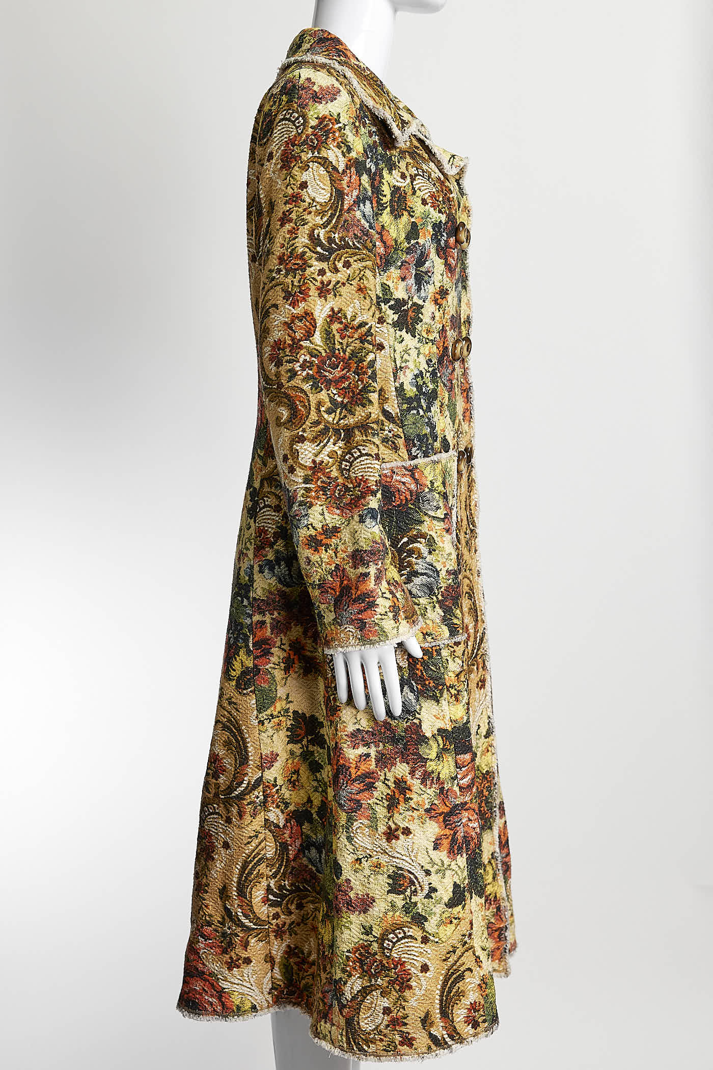 Dolce & Gabbana Baroque Tapestry Floral Print Coat 44