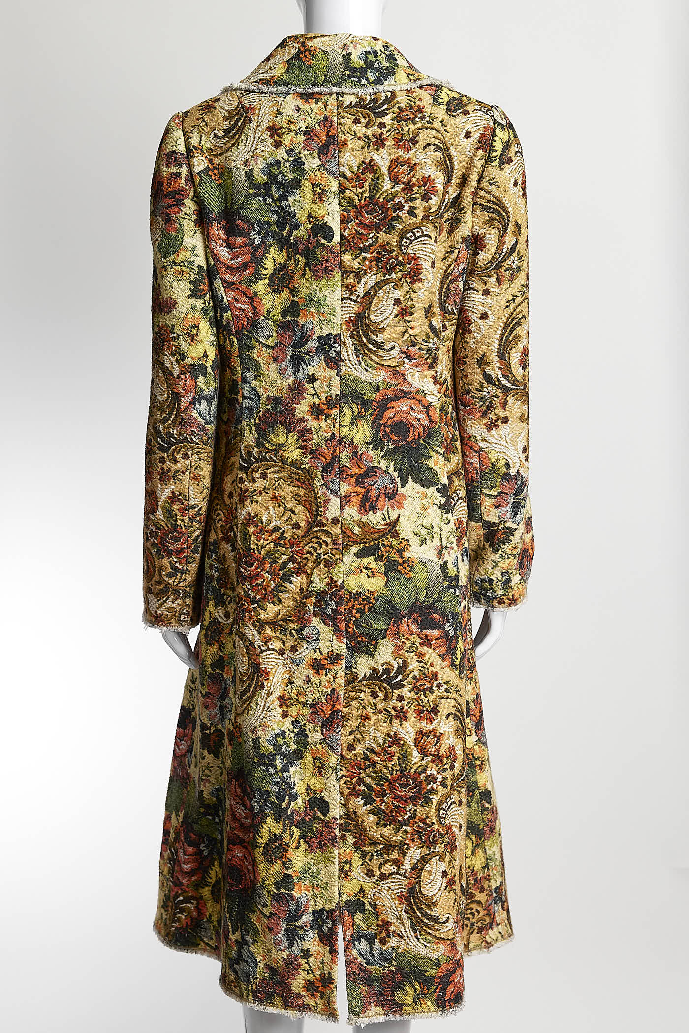 Dolce & Gabbana Baroque Tapestry Floral Print Coat 44