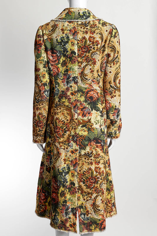 Dolce & Gabbana Baroque Tapestry Floral Print Coat 44