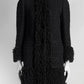 Dolce & Gabbana Black Coat with Shag Details 38