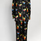 Dolce & Gabbana Black Cocktail-print Set Blouse and Pant 38