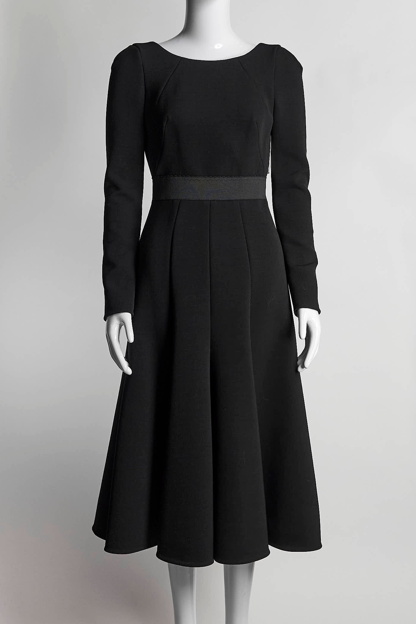 Dolce & Gabbana Black Double Crepe Dress 38