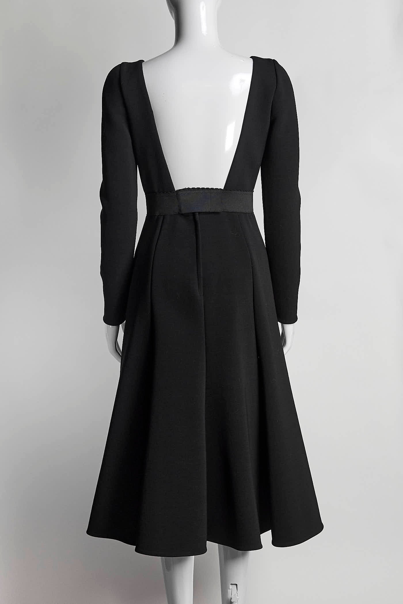 Dolce & Gabbana Black Double Crepe Dress 38