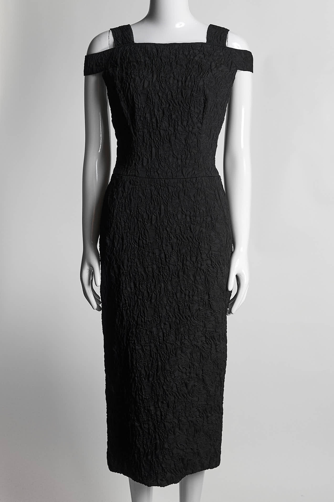 Dolce & Gabbana Black Embossed Dress 40