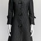 Dolce & Gabbana Black Jacquard Coat with Bow IT 38