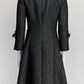 Dolce & Gabbana Black Jacquard Coat with Bow IT 38