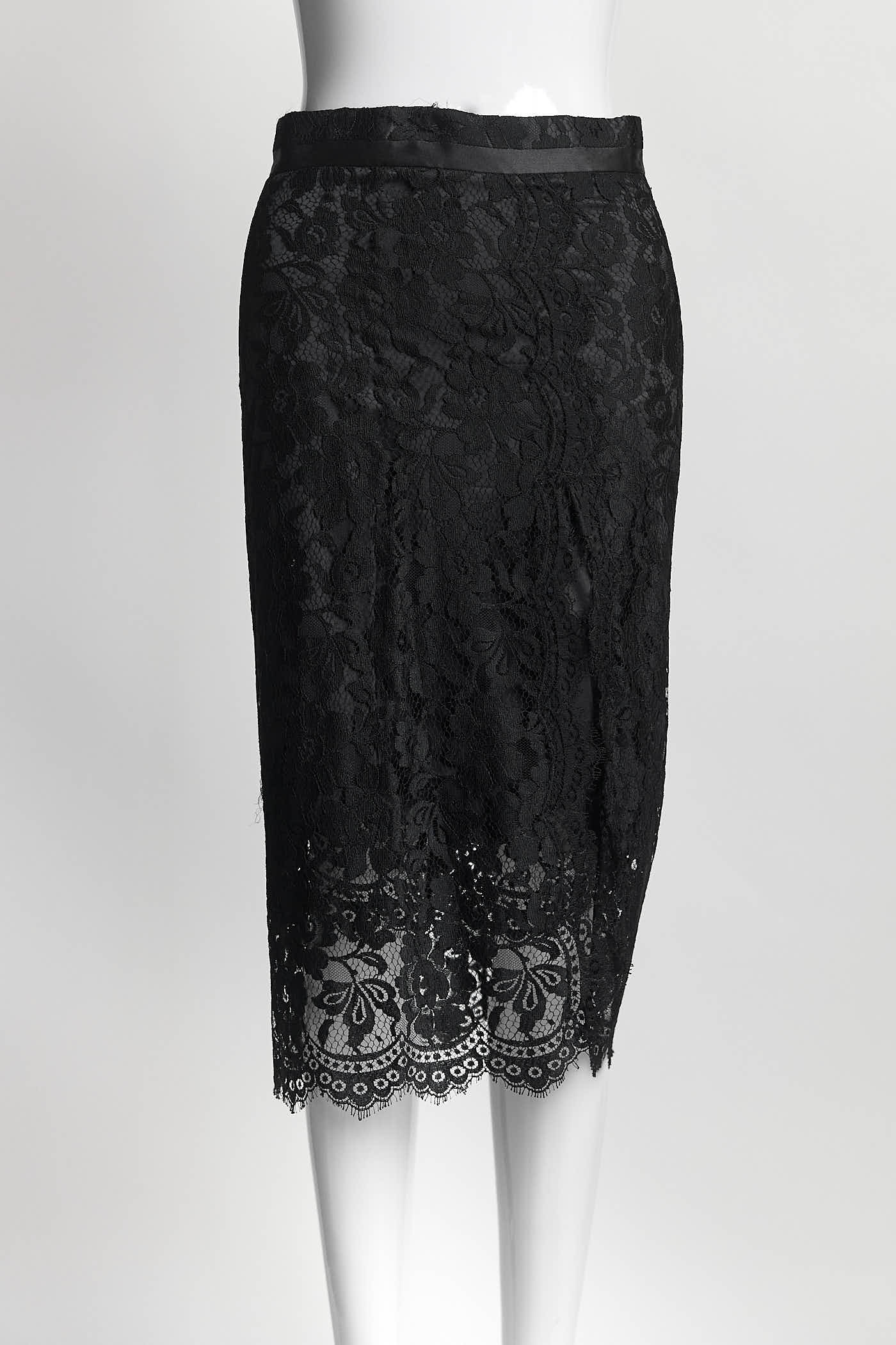 Dolce & Gabbana Black Lace Skirt 38