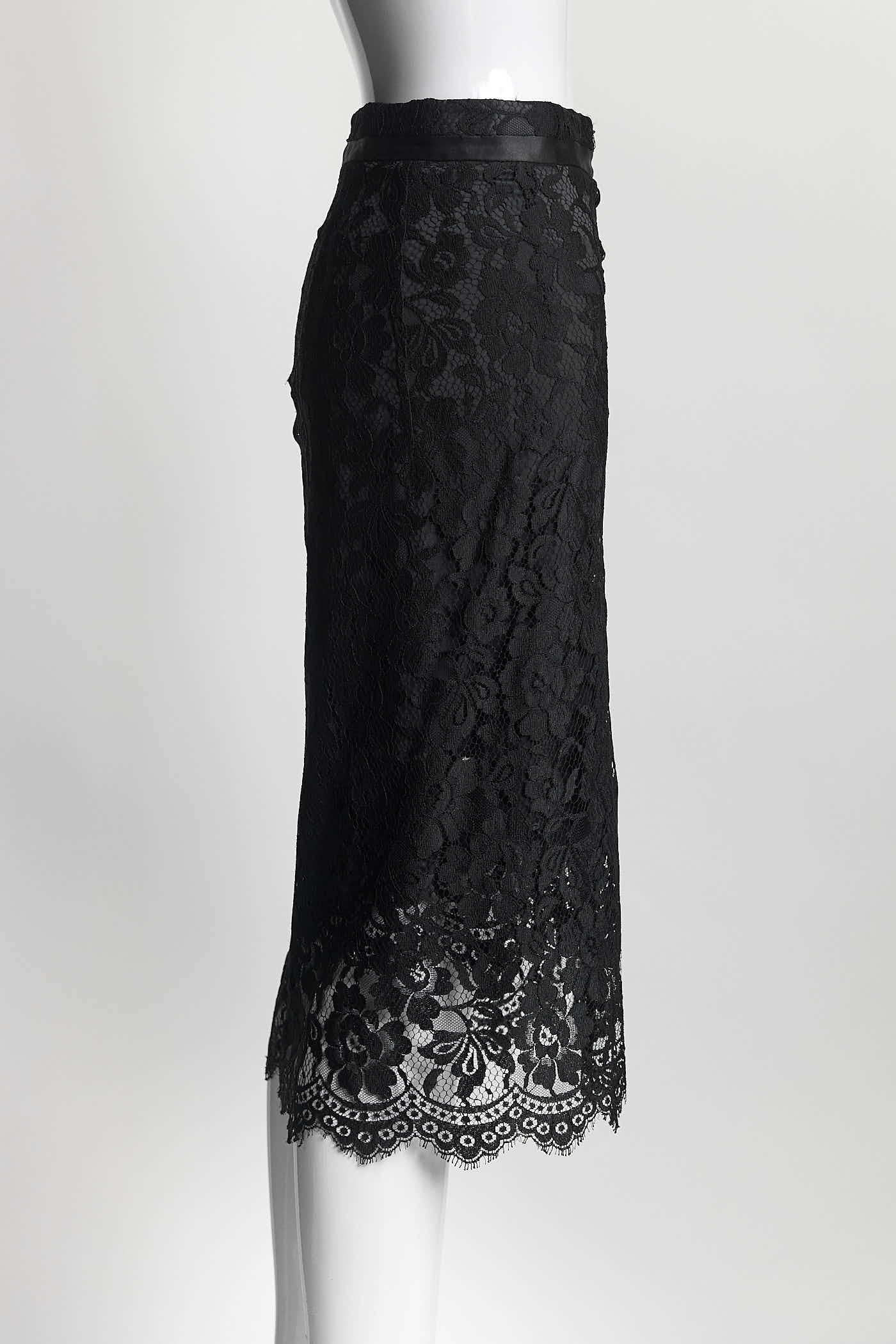 Dolce & Gabbana Black Lace Skirt 38