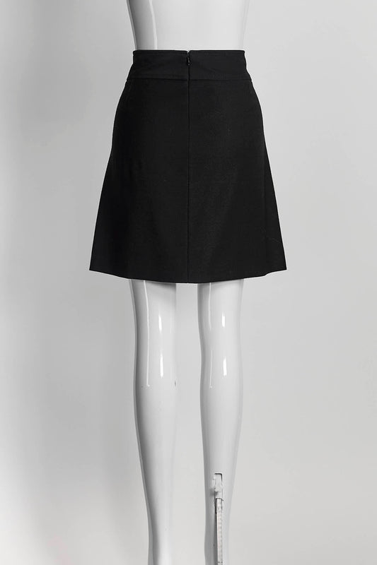 Dolce & Gabbana Black Mini Skirt with Crystal Buttons 40