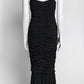 Dolce & Gabbana Black Ruched Mid-Length Dress 42