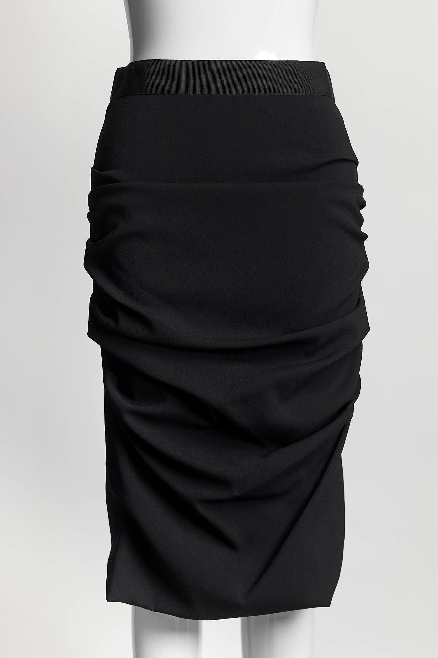 Dolce & Gabbana Black Ruched Skirt 40