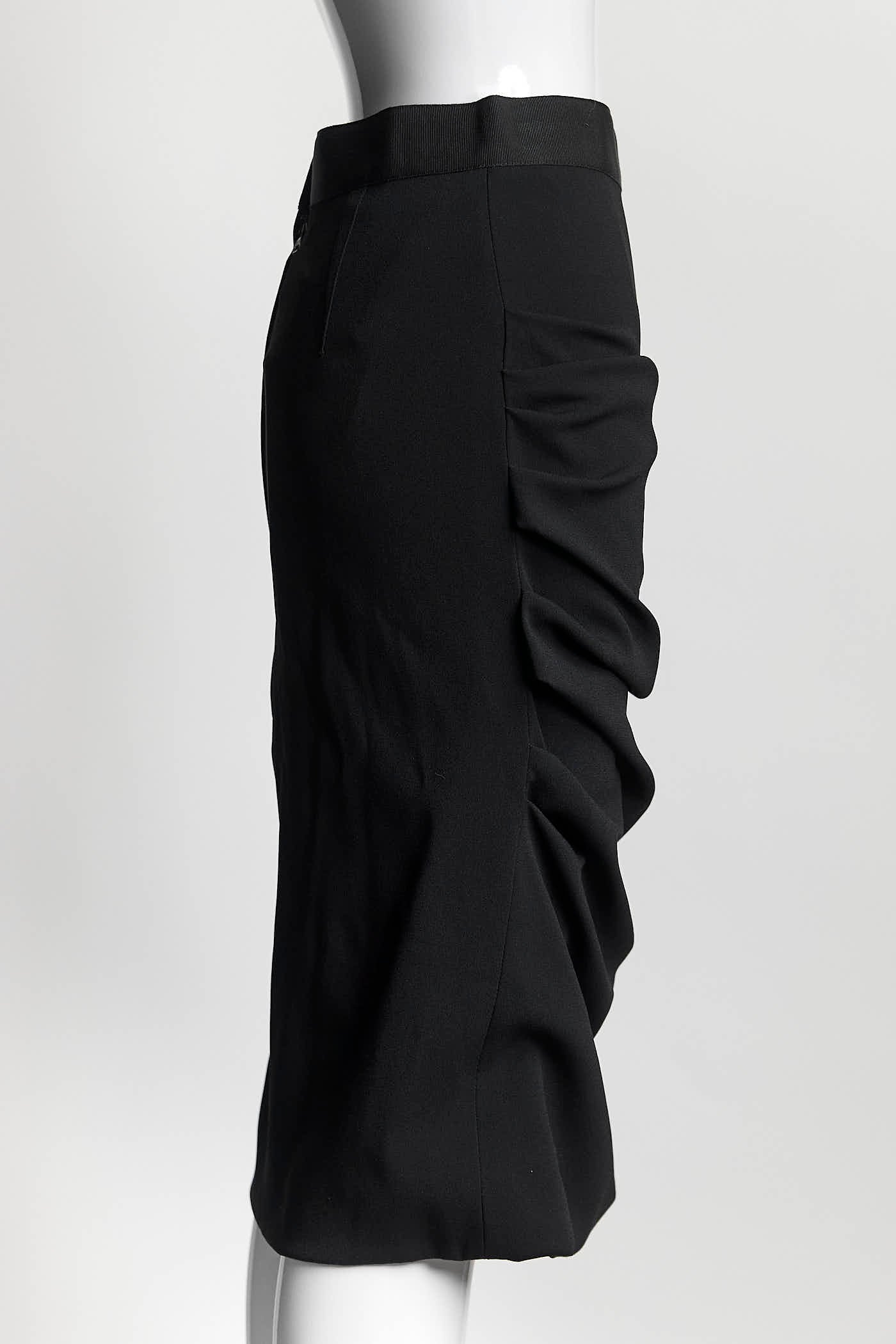 Dolce & Gabbana Black Ruched Skirt 40