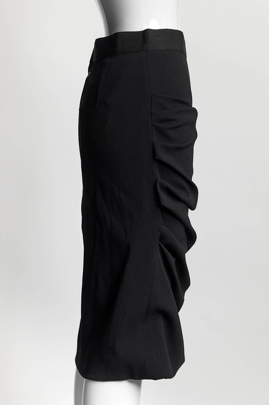 Dolce & Gabbana Black Ruched Skirt 40