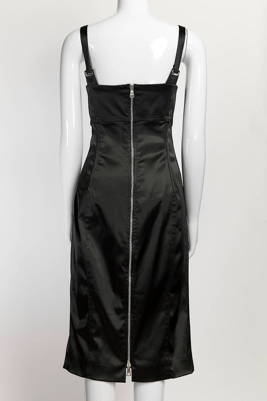 Dolce & Gabbana Black Satin calf-length corset Dress