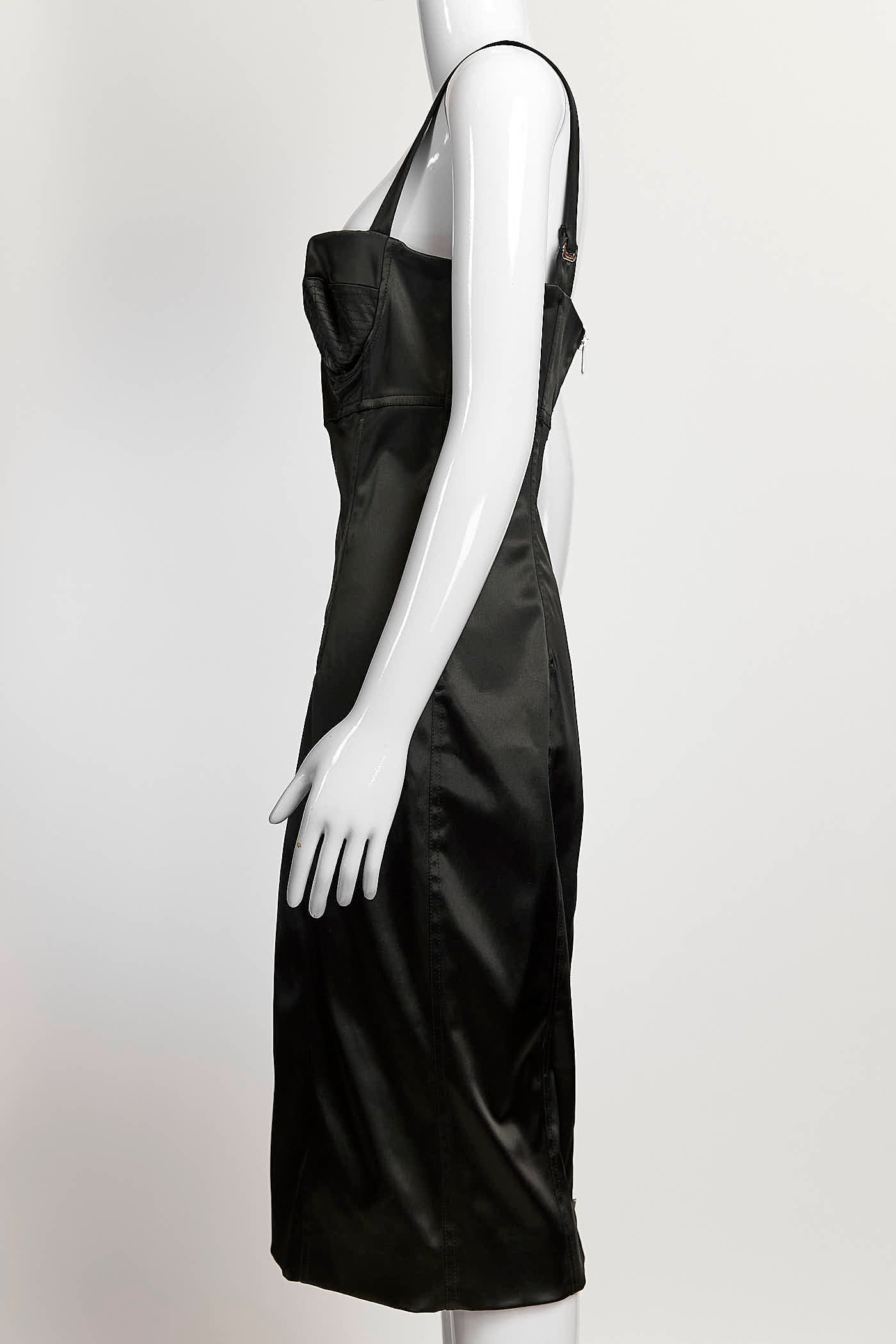 Dolce & Gabbana Black Satin calf-length corset Dress