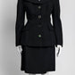 Dolce & Gabbana Black Skirt Suit with Silver Buttons 44