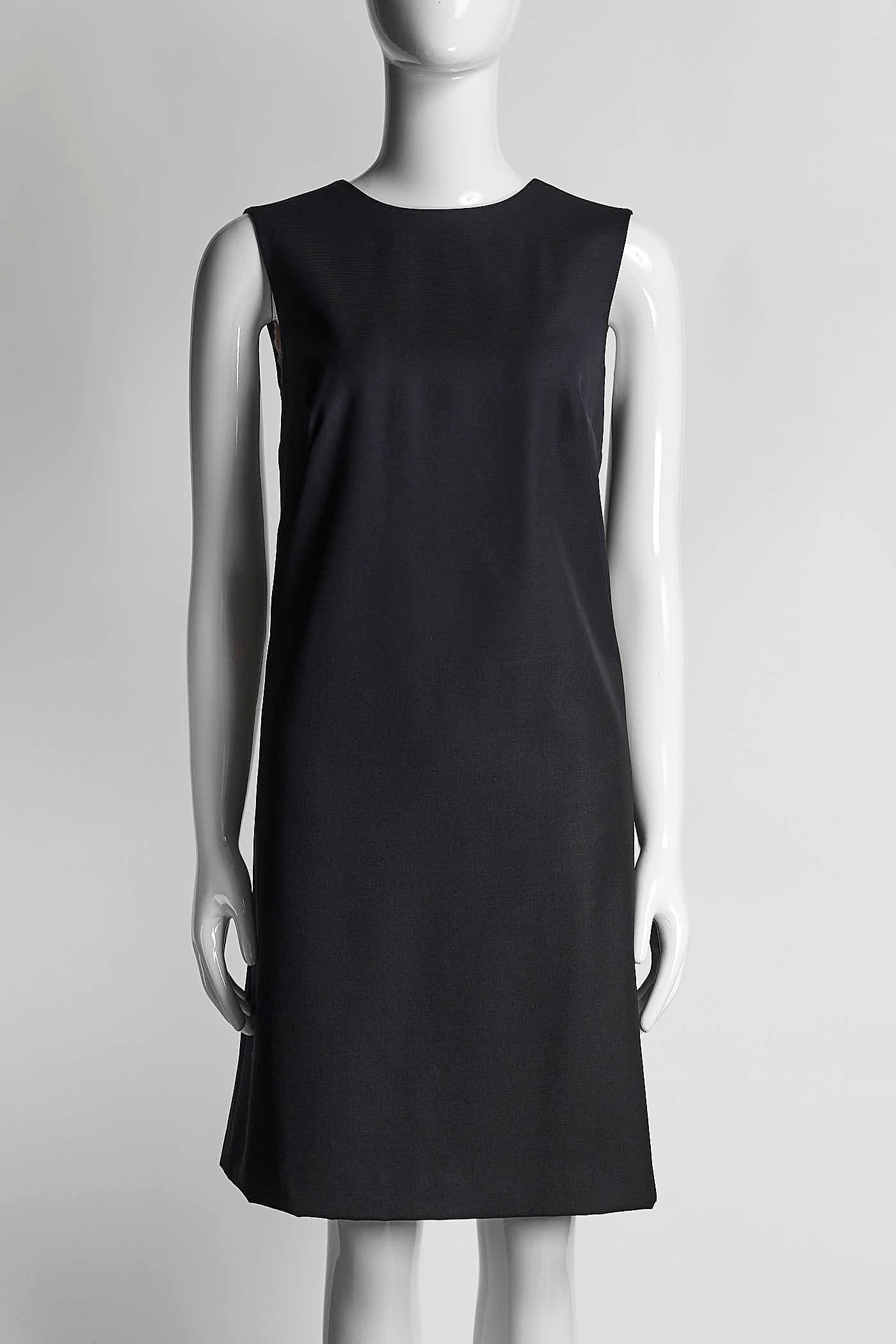 Dolce & Gabbana Black Sleeveless Dress with Leopard Lining 42