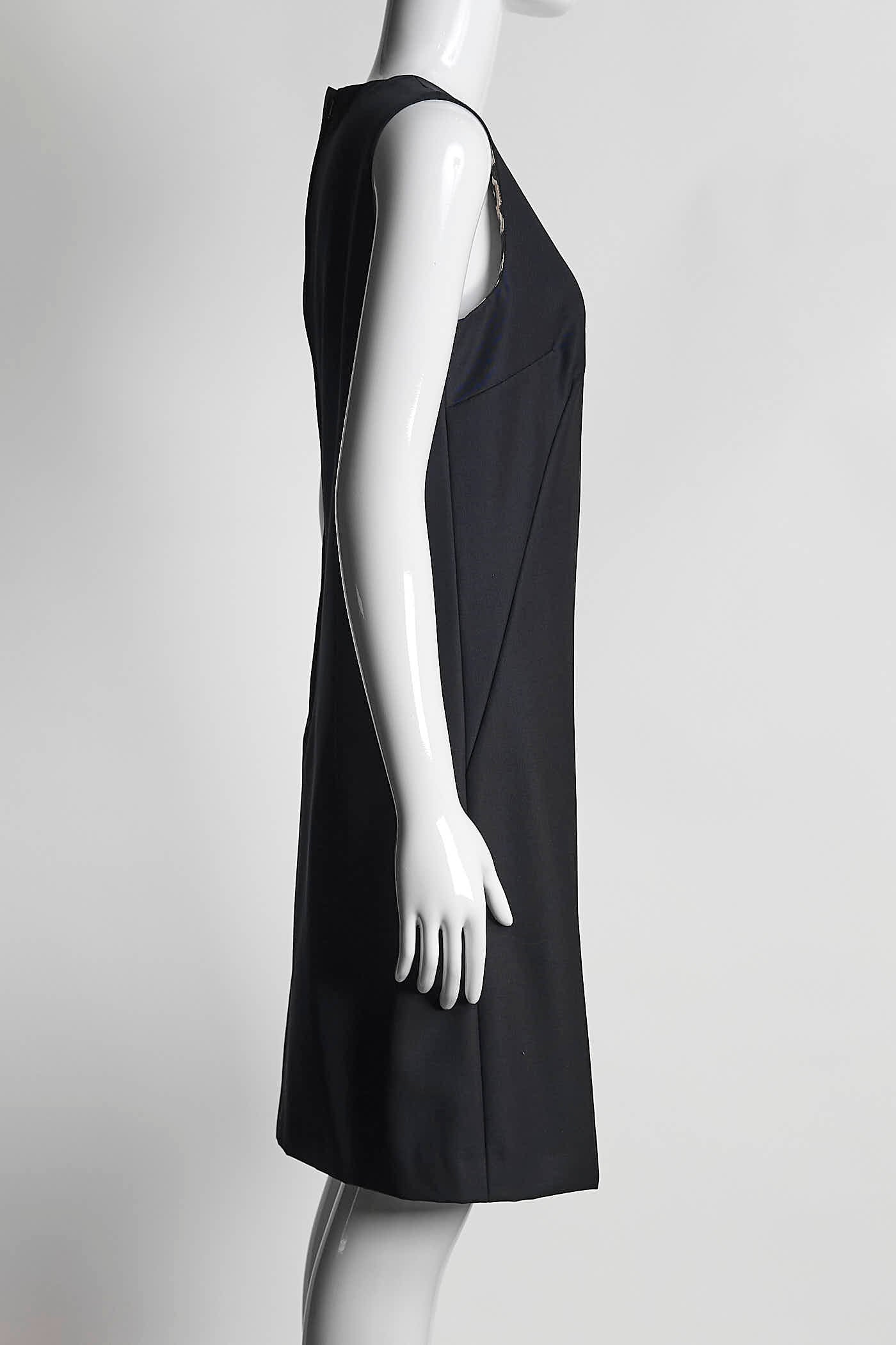 Dolce & Gabbana Black Sleeveless Dress with Leopard Lining 42