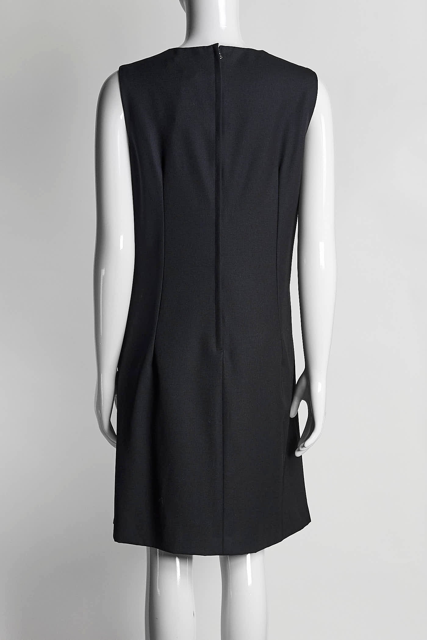 Dolce & Gabbana Black Sleeveless Dress with Leopard Lining 42