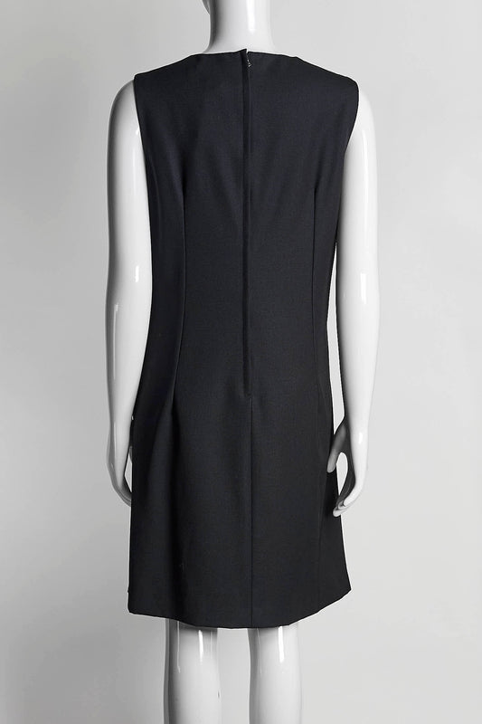 Dolce & Gabbana Black Sleeveless Dress with Leopard Lining 42