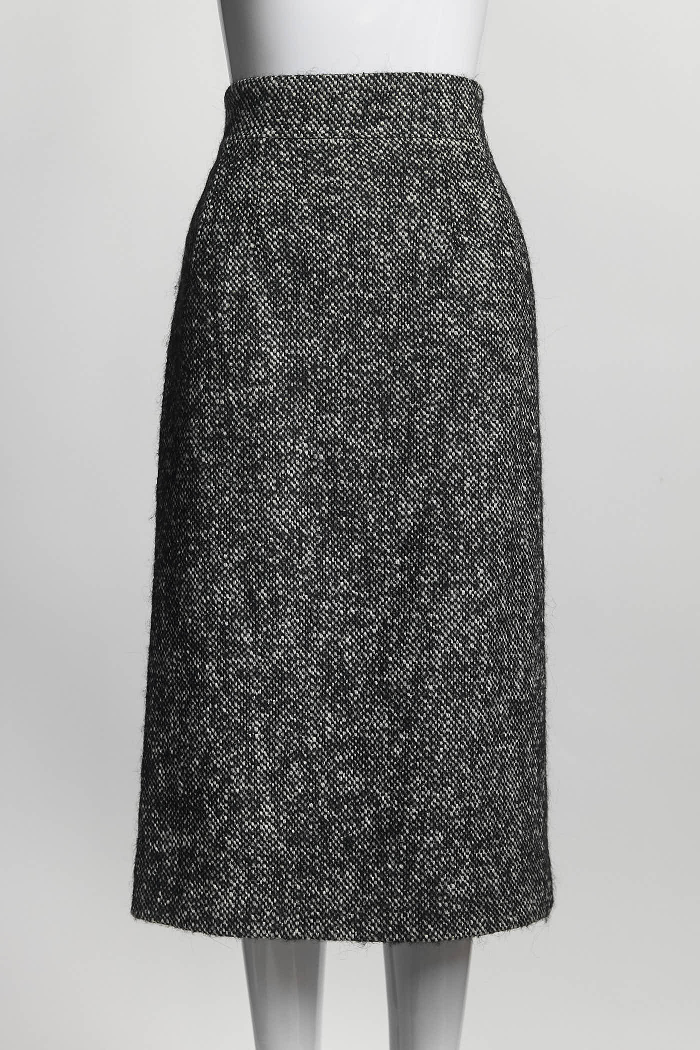 Dolce & Gabbana Black/White Wool Skirt 38
