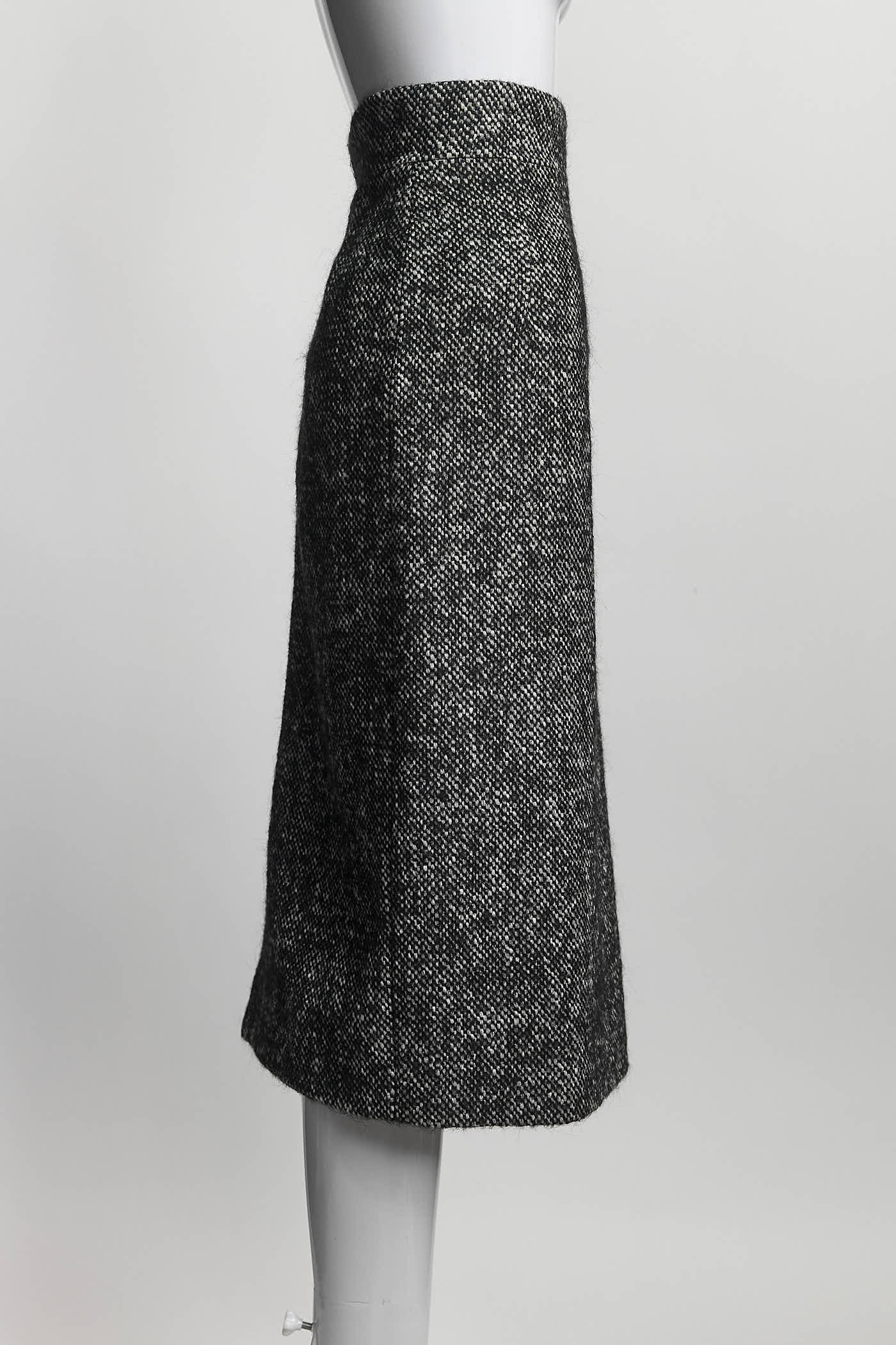 Dolce & Gabbana Black/White Wool Skirt 38