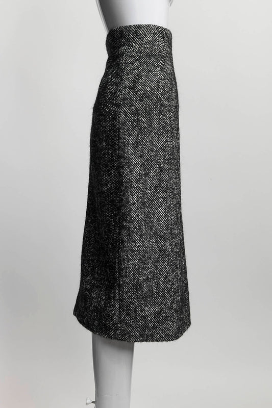 Dolce & Gabbana Black/White Wool Skirt 38