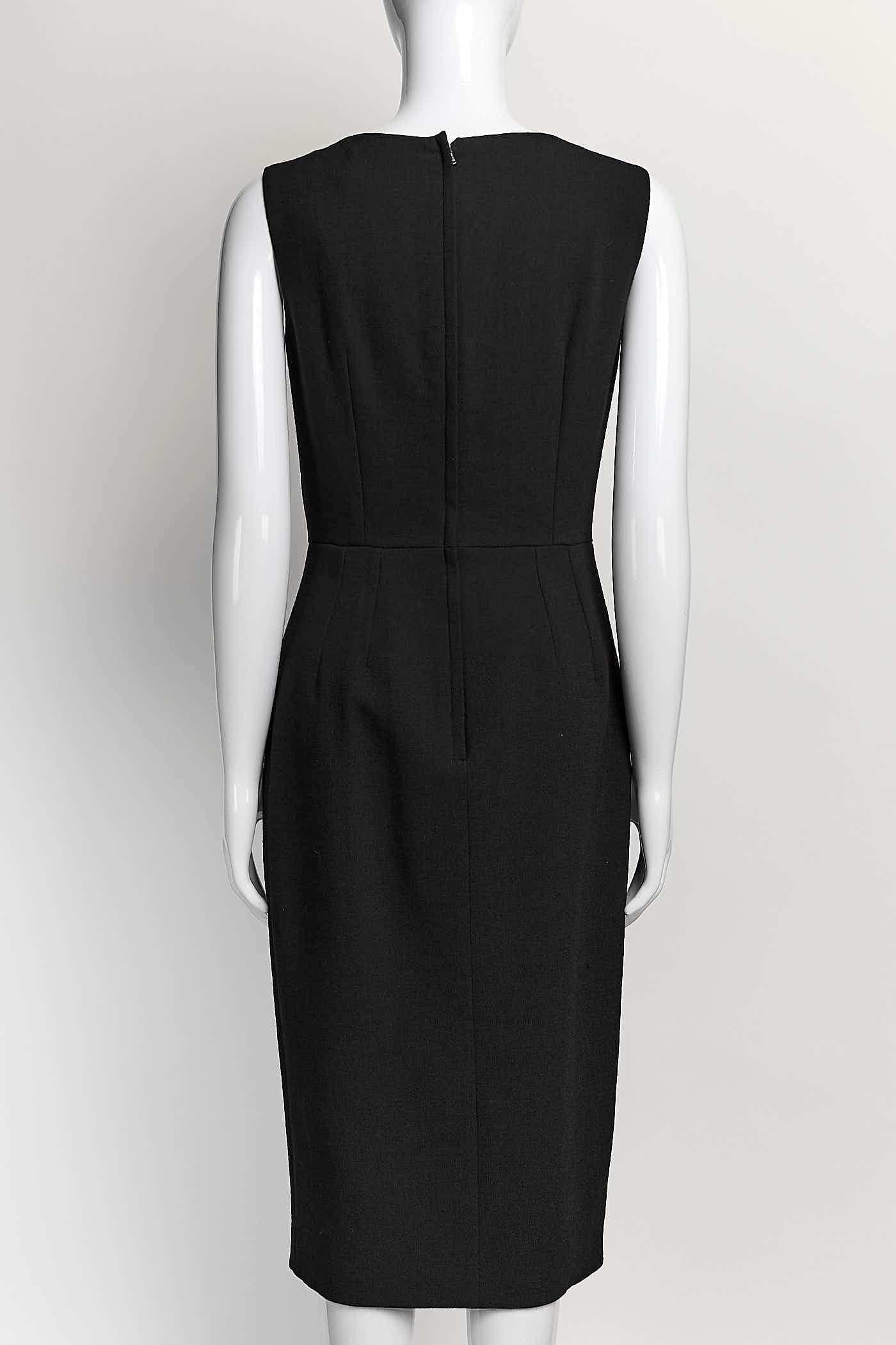 Dolce & Gabbana Black Wool with Bow Detail Dress IT 40