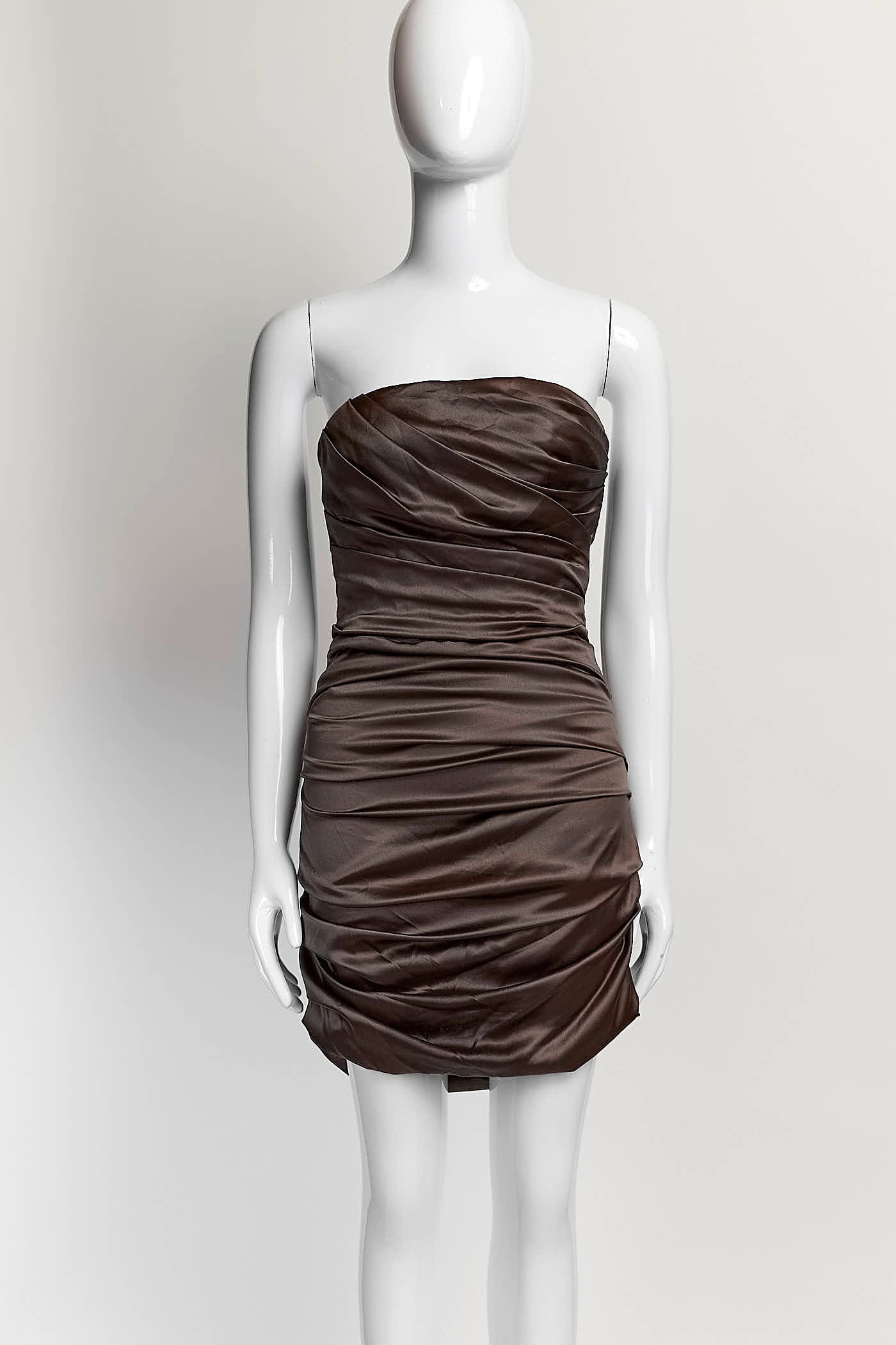 Dolce & Gabbana Brown Silk Dress 40