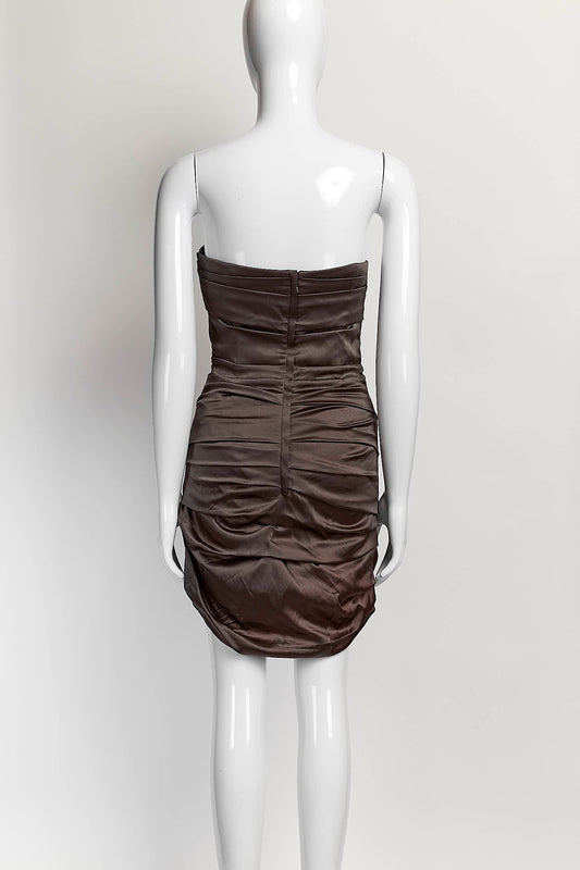 Dolce & Gabbana Brown Silk Dress 40