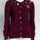 Dolce & Gabbana Burgundy Cardigan with Buttons Detail