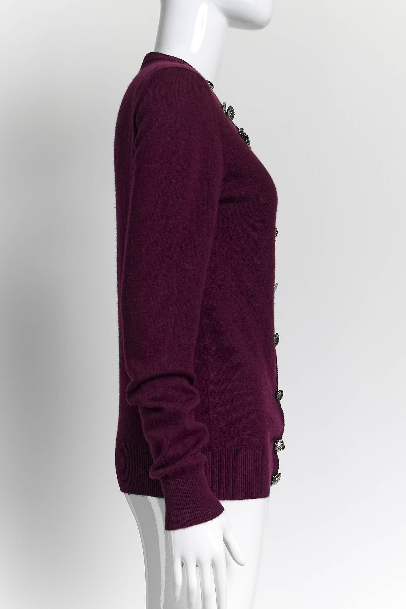 Dolce & Gabbana Burgundy Cardigan with Buttons Detail