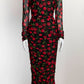 Dolce & Gabbana Cherry Printed Ruched Tulle Dress 44