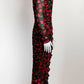 Dolce & Gabbana Cherry Printed Ruched Tulle Dress 44