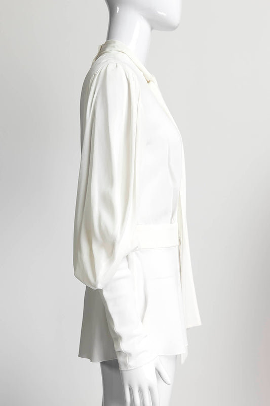 Dolce & Gabbana Cream Blouse with Tie 42