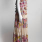 Dolce & Gabbana D&G Multicolor Floral Printed Silk/Lace Maxi Dress 38