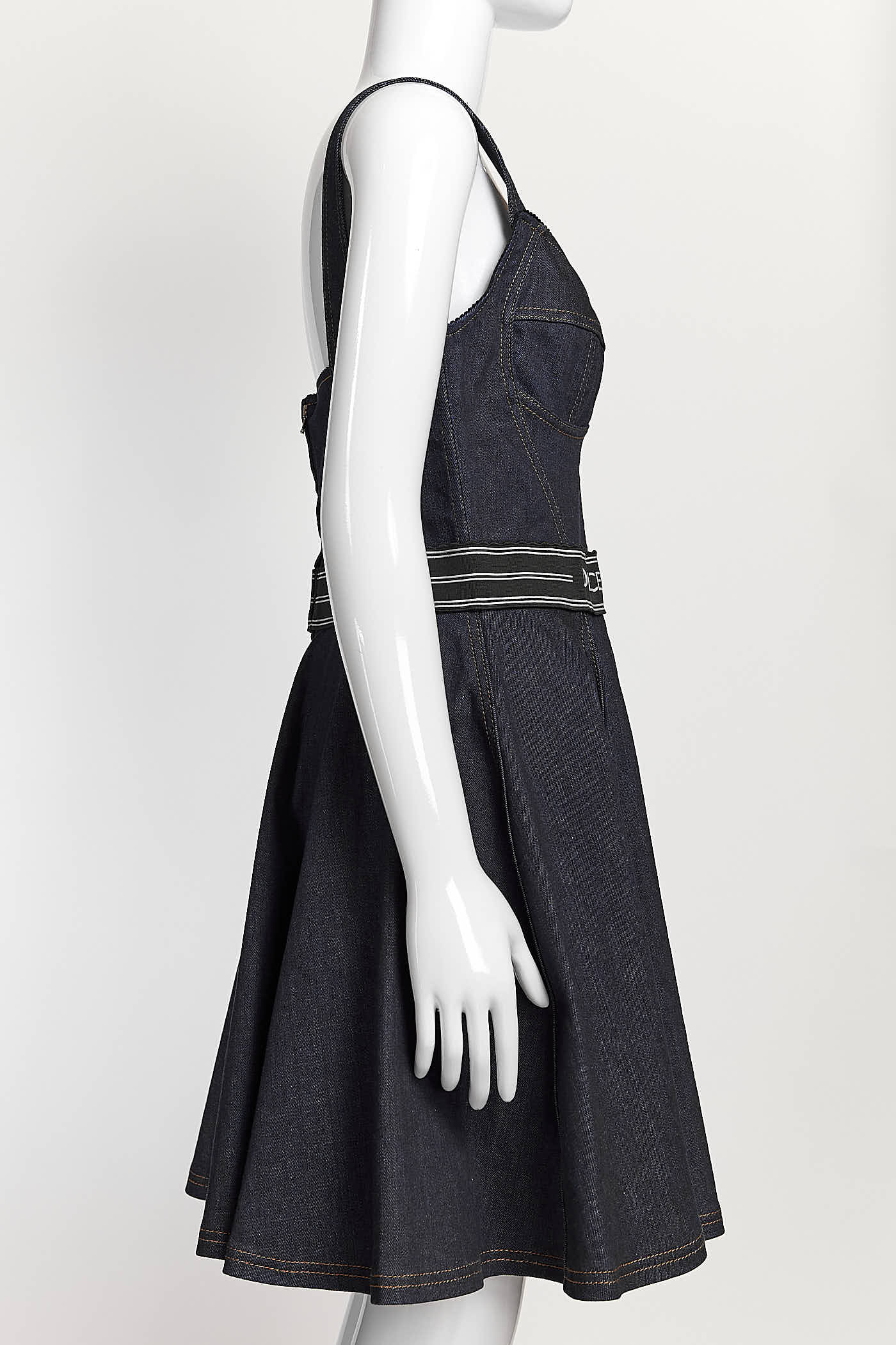 Dolce & Gabbana Denim Blue Logo Dress 44