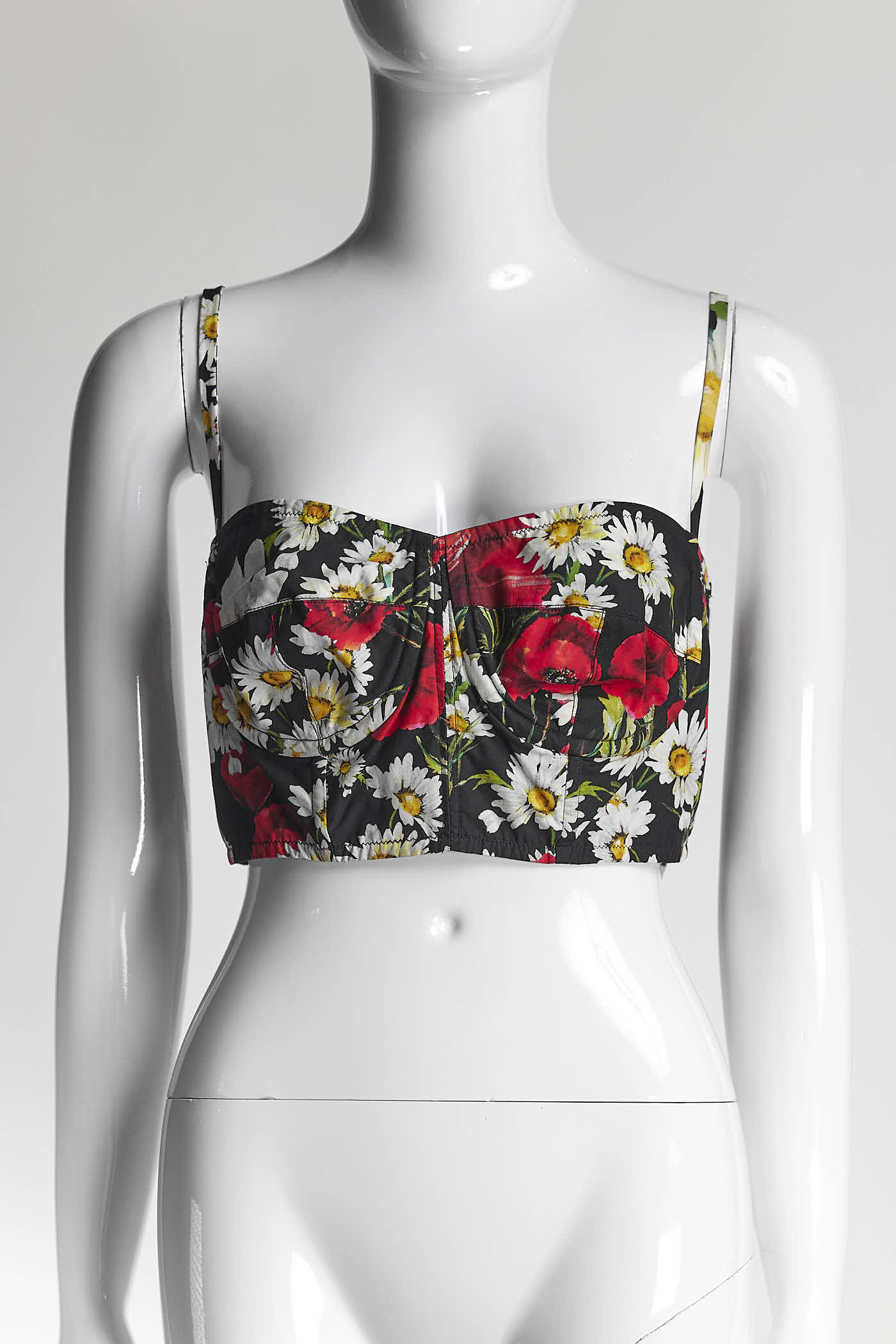 Dolce & Gabbana Floral Black Bustier