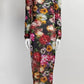 Dolce & Gabbana Floral Black Mesh Long Sleeves Dress 42