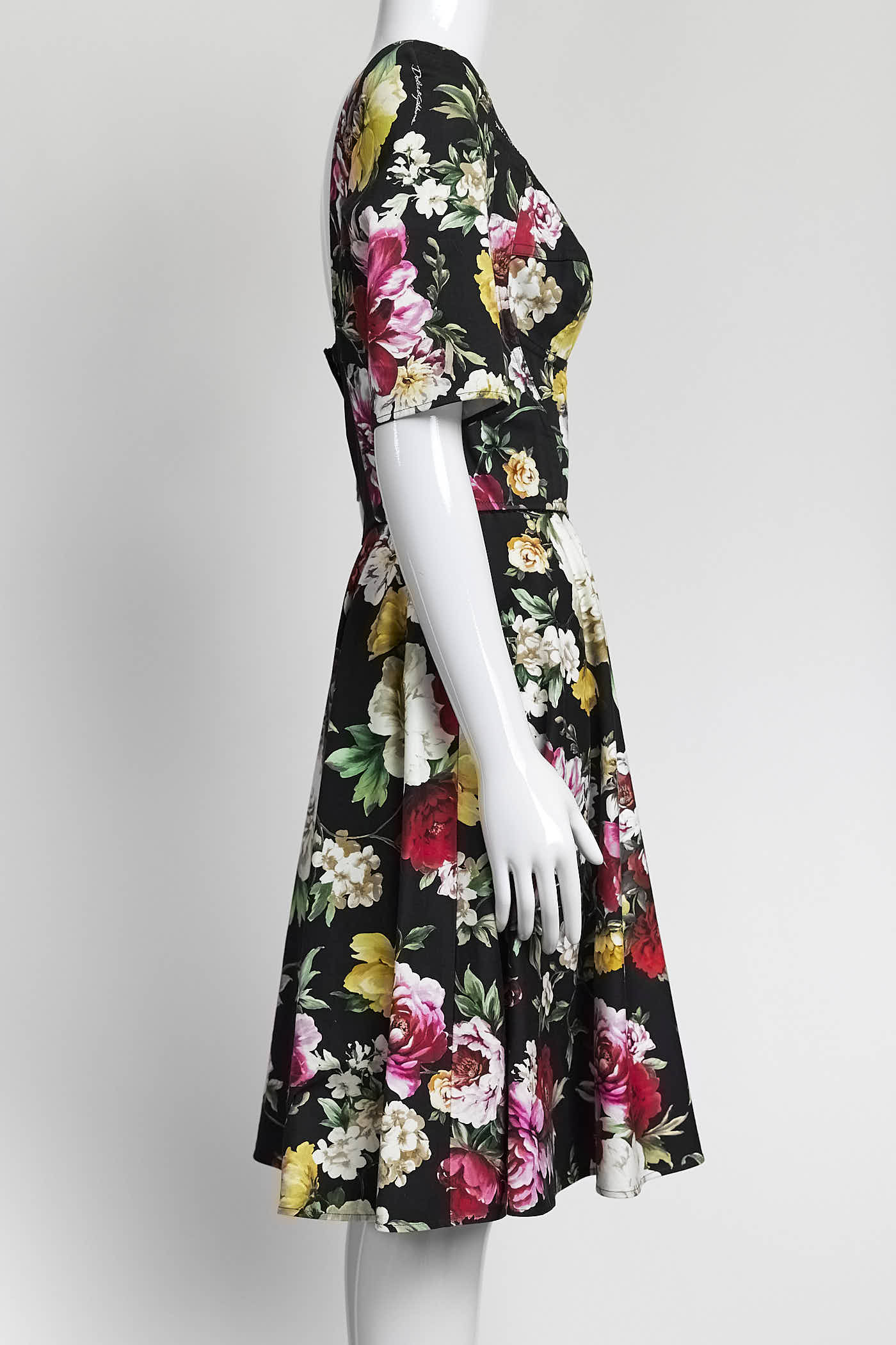 Dolce & Gabbana Floral Bustier Flare Dress 44