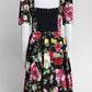 Dolce & Gabbana Floral Bustier Flare Dress 44