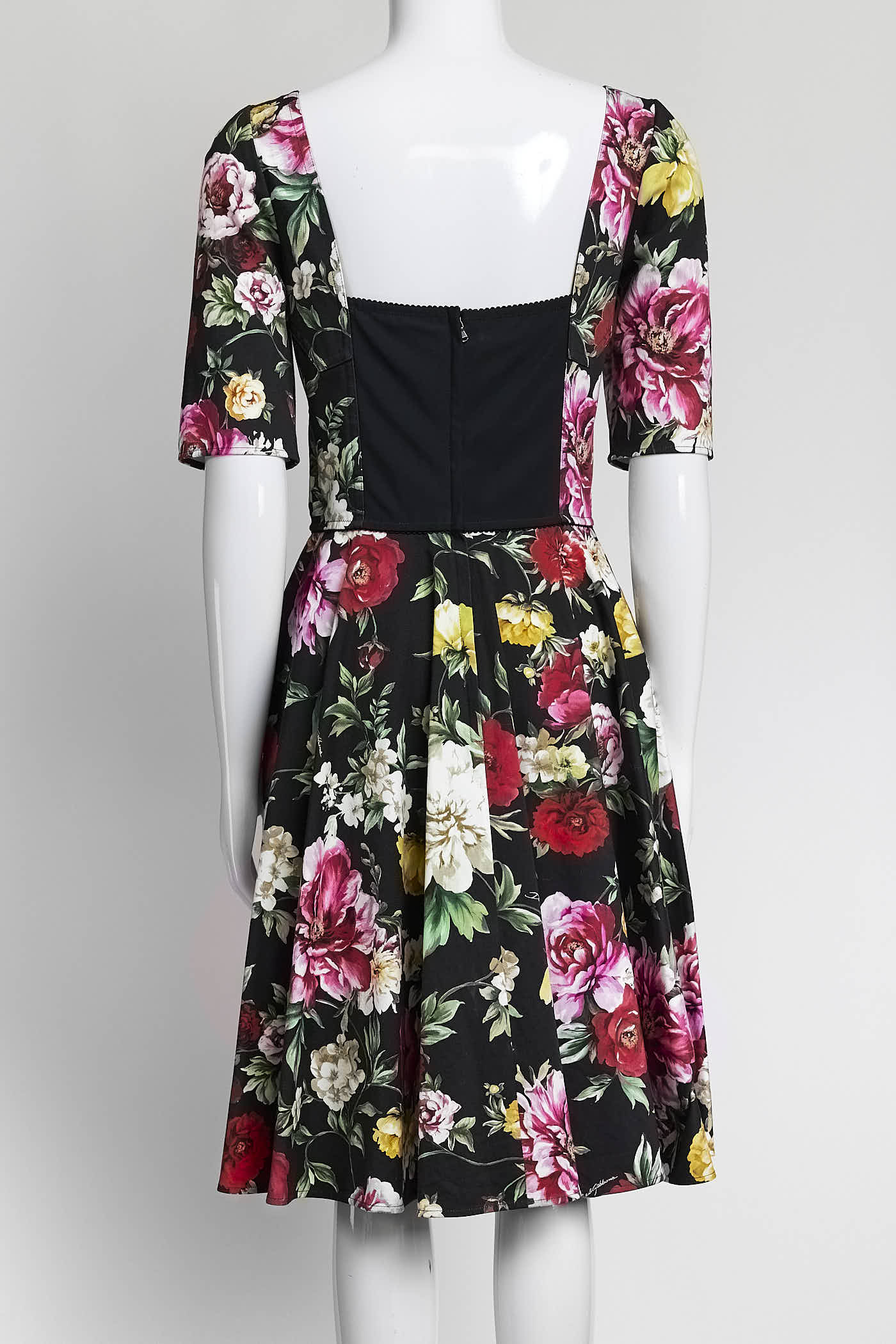 Dolce & Gabbana Floral Bustier Flare Dress 44