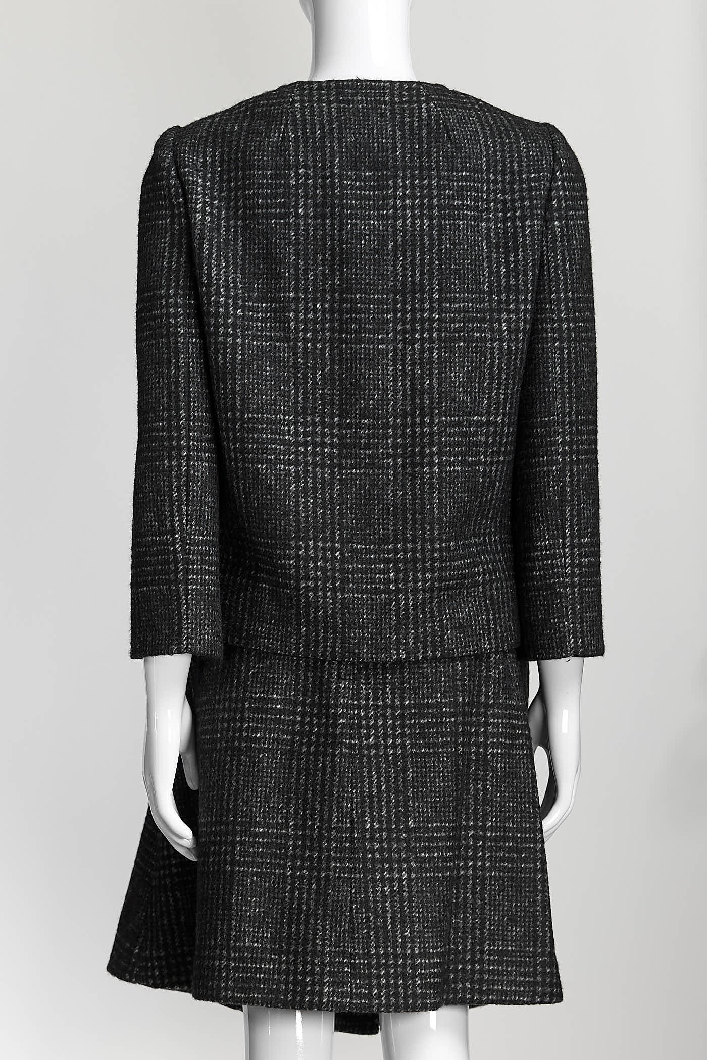 Dolce & Gabbana Grey Alpaca/Wool Jacket Skirt Set 42