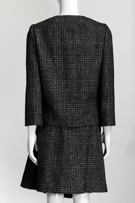 Dolce & Gabbana Grey Alpaca/Wool Jacket Skirt Set 42